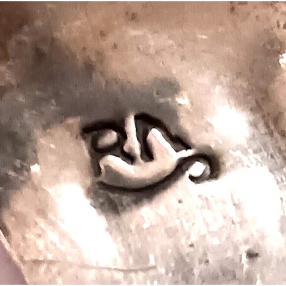 Vntg STERLING CORAL TURQUOISE Signed NAVAJO tips watch band (1281) - Picture 3 of 6